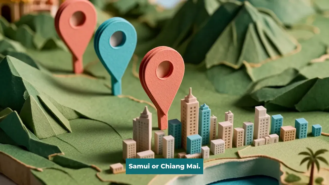 Animated map of Thai cities served by Peptides Thailand